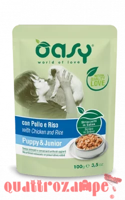 Oasy Dog Puppy Junior Pollo e Riso 100 gr Bustina Cane Cuccioli