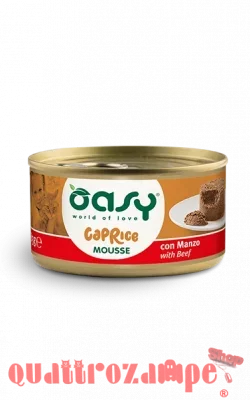 Oasy Caprice Mousse Con Manzo 85 Gr Scatoletta per Gatti