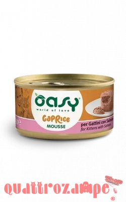 Oasy Caprice Mousse Kitten Con Salmone 85 Gr Scatoletta per Gattini