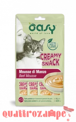 Oasy Creamy Snack Mousse Di Manzo 4 x 15 gr