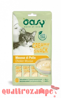 Oasy Creamy Snack Mousse Di Pollo 4 x 15 gr