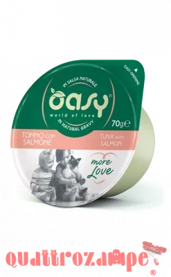 Oasy More Love Green Cup Tonno Con Salmone 70 gr Umido Gatto