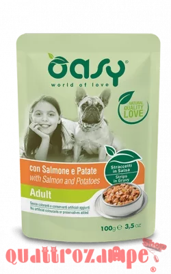 Oasy Dog Adult Salmone e Patate 100 gr Bustina Cane