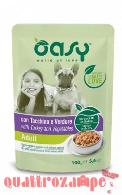 Oasy Dog Adult Tacchino e Verdure 100 gr Bustina Cane