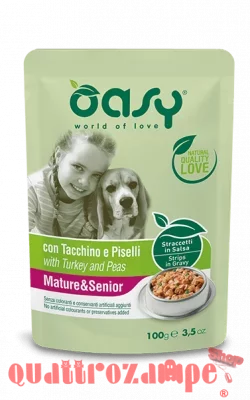 Oasy Dog Mature Senior Tacchino e Piselli 100 gr Bustina Cane