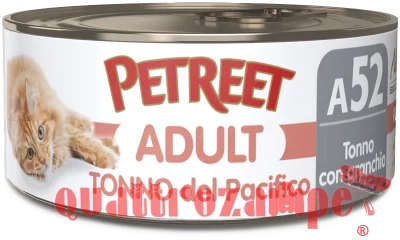 Petreet Tonno Pacifico con Granchio 70 gr a52 Scatoletta Umido Gatto