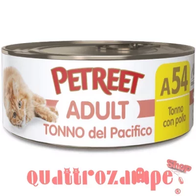 Petreet Tonno Del Pacifico 70 gr a54 Scatoletta Umido Gatto