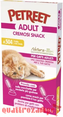 Petreet Cremosi Snack 6 Bustine da 14 gr Pollo Con Mais