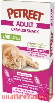 Petreet Cremosi Snack 6 Bustine da 14 gr Tonno Con Piselli