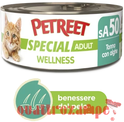 Petreet Special Wellness Tonno Con Alghe 70 gr sA50 Lattina Umido Gatto
