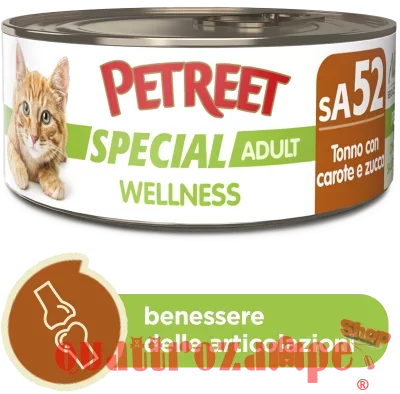 Petreet Special Wellness Tonno Carote Zucchine 70 gr sA52 Lattina Umido Gatto
