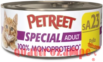 Petreet Monoproteico Pollo 60 gr sA23 Lattina Umido Gatto