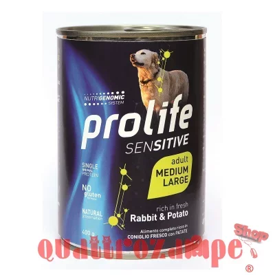 Prolife Dog Sensitive Grain Free Coniglio Patate 400 gr Umido Per Cani