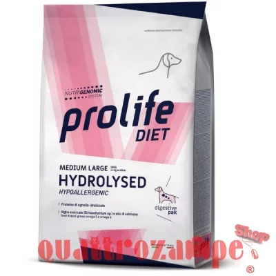 Prolife Diet Hydrolysed Medium Large 8 kg Crocchette Per Cani