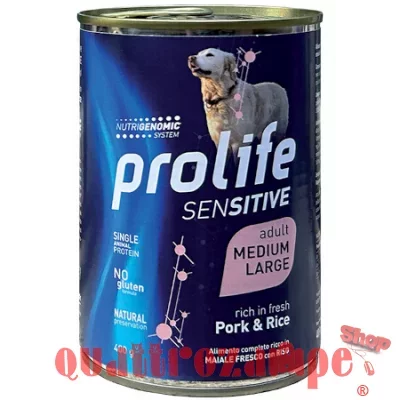 Prolife Dog Medium Large Adult Sensitive Maiale e Riso 400 gr Umido Per Cani