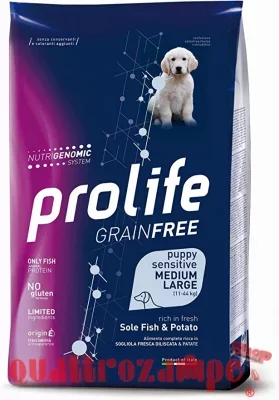 Prolife Dog Puppy Sensitive Medium Large Sogliola e Patate 2 kg Grain Free