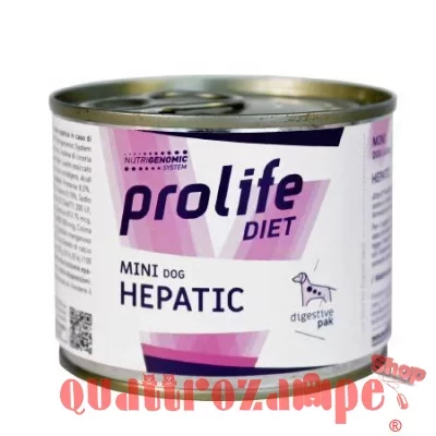 Prolife Dog Veterinary Formula Mini Hepatic 200 gr Umido Cane