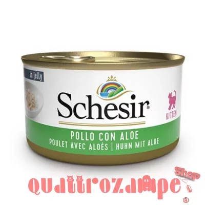 Schesir in Gelatina Kitten Pollo Con Aloe 85 gr Per Gattini