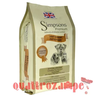 Simpsons Premium Adult Sensitive Anatra e Patate 12 kg Cane