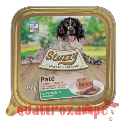 Stuzzy Dog Patè Coniglio 150 gr Cibo in Vaschetta Per Cani