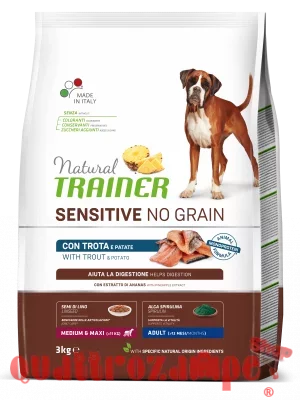 Natural Trainer Sensitive No Grain Adult Medium Maxi Trota 3 Kg Cane