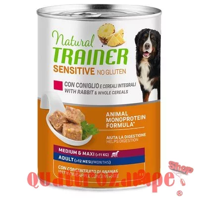 Natural Trainer Sensitive Plus Medium Adult Coniglio 400 gr Umido Cane