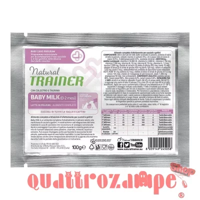 Natural Trainer Baby Milk 100 gr Latte In Polvere Per Cane e Gatto