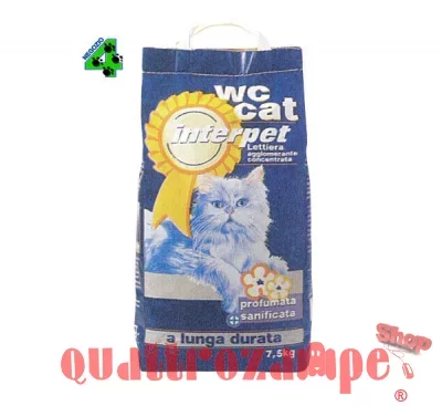 Lettiera Agglomerante Profumata Wc Cat Interpet 7,5 kg per Gatto