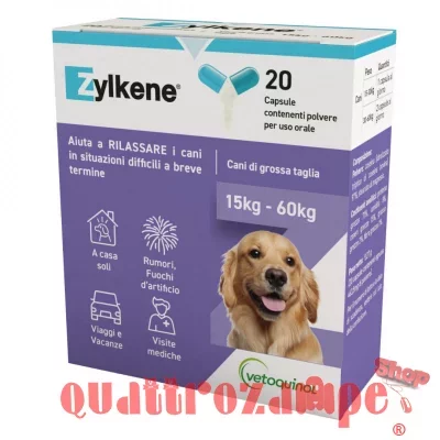 Vetenoquinol Zylkene 450 mg 20 Capsule Per Cani Da 15 a 60 kg